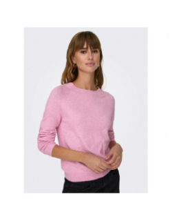 Pull col rond rica life rose femme - Only