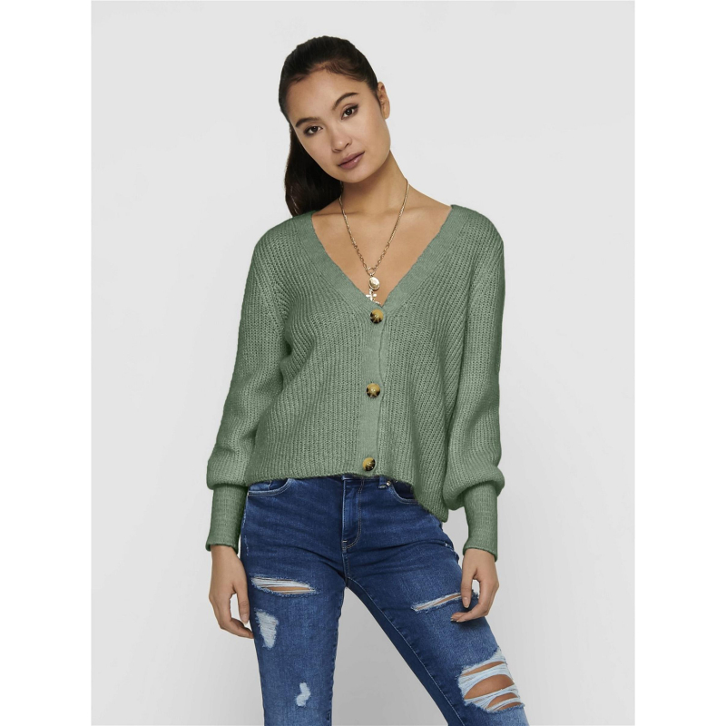 Gilet cardigan clare vert femme - Only