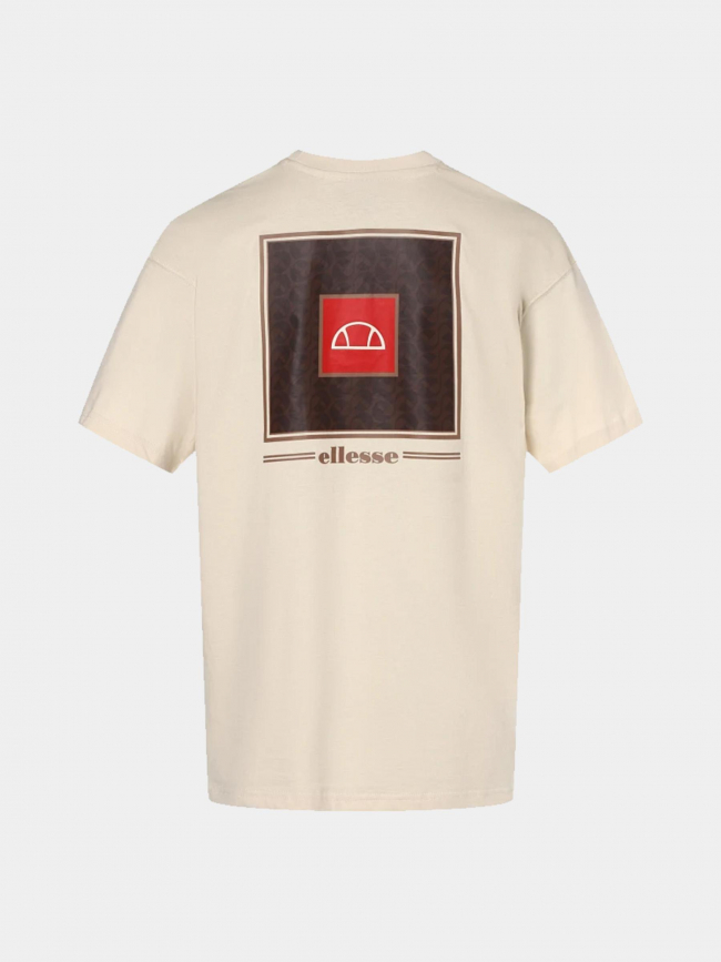 T-shirt logo dos portier beige homme - Ellesse