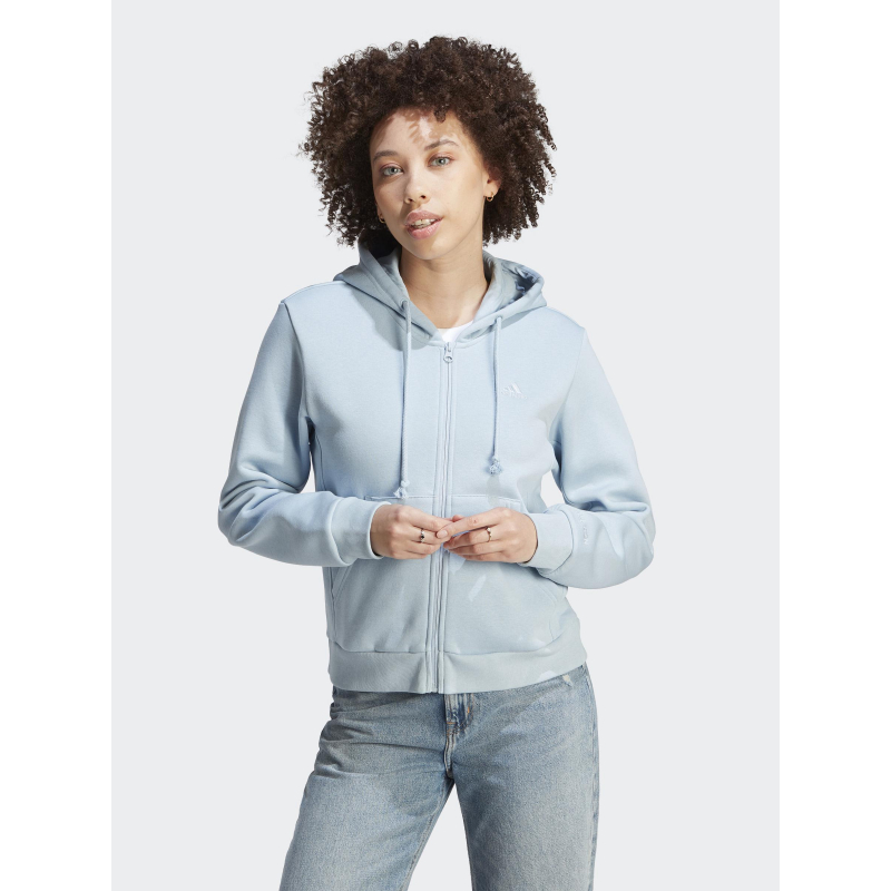 Sweat à capuche zippé all szn bleu clair femme - Adidas