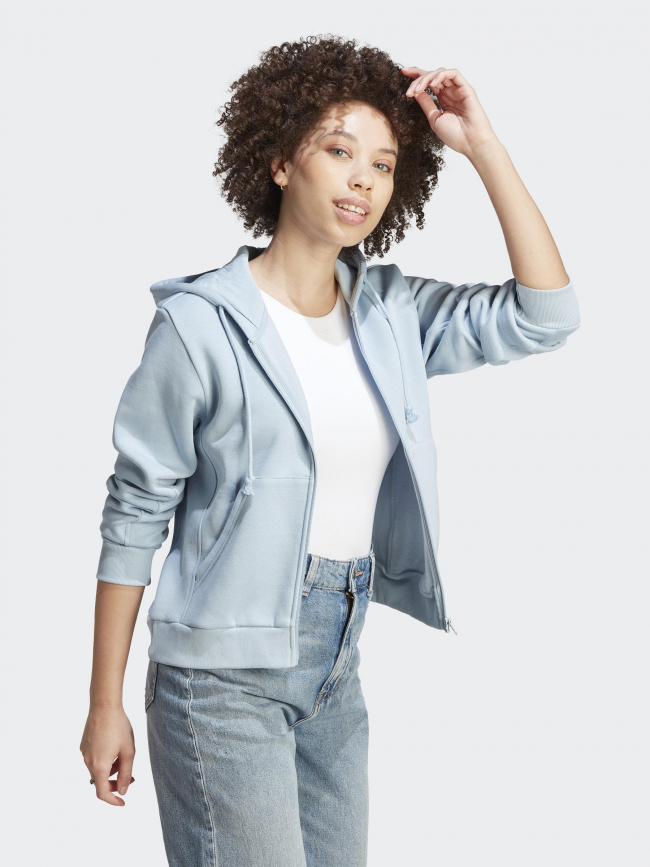 Sweat à capuche zippé all szn bleu clair femme - Adidas