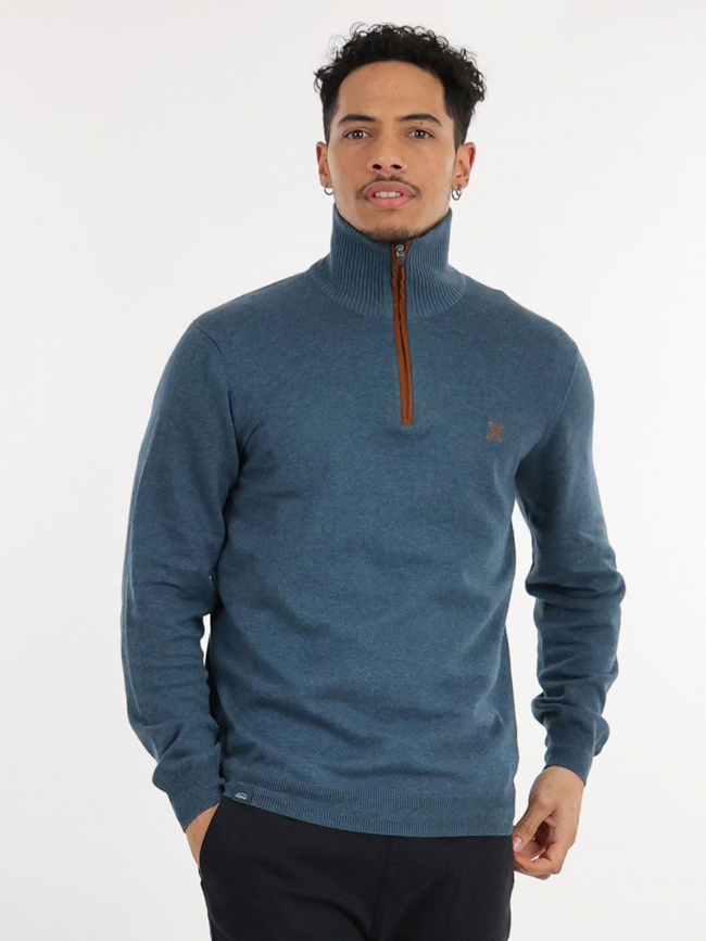 Pull col montant zippé penzi bleu homme - Oxbow