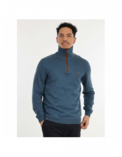 Pull col montant zippé penzi bleu homme - Oxbow