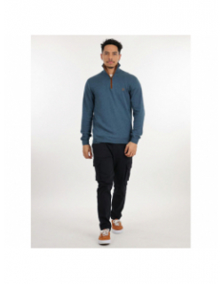 Pull col montant zippé penzi bleu homme - Oxbow