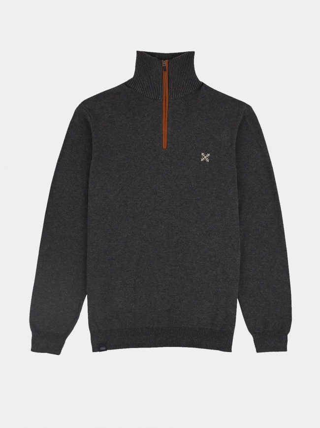 Pull col montant zippé penzi gris homme - Oxbow