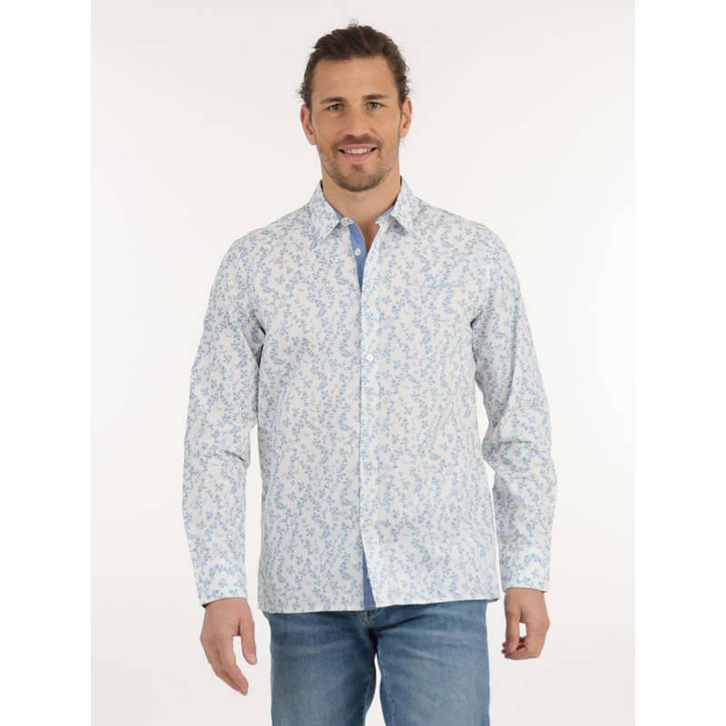Chemise à motifs cerling blanc bleu homme - Oxbow