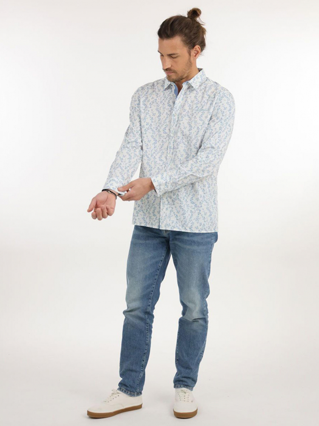 Chemise à motifs cerling blanc bleu homme - Oxbow