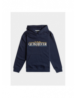 Sweat à capuche graphic logo brodé bleu garçon - Quiksilver