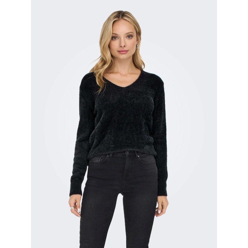 Pull col v ella piumo noir femme - Only