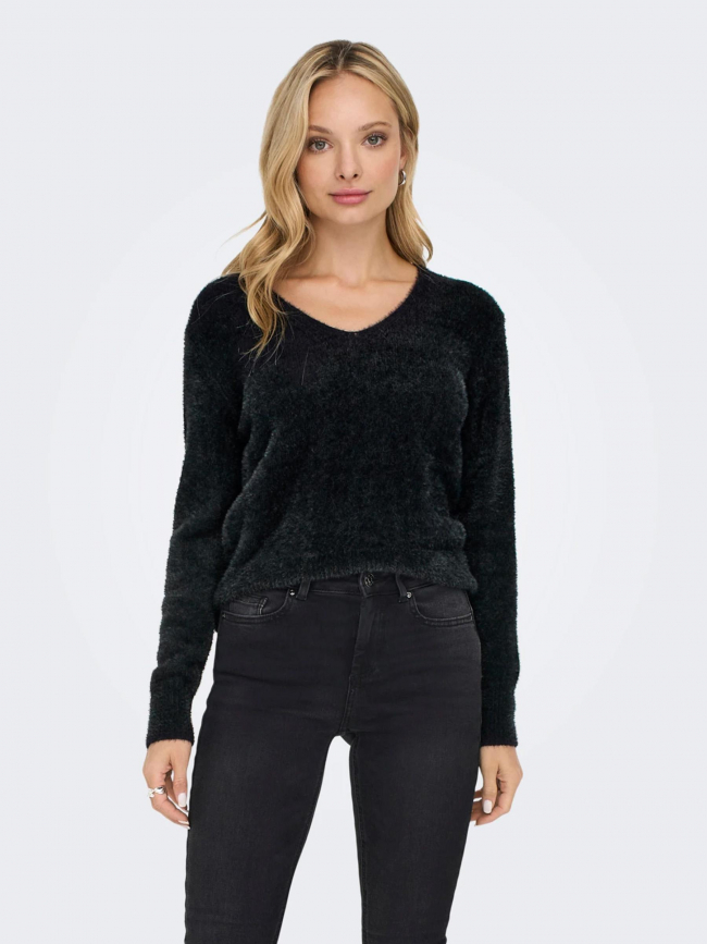 Pull col v ella piumo noir femme - Only