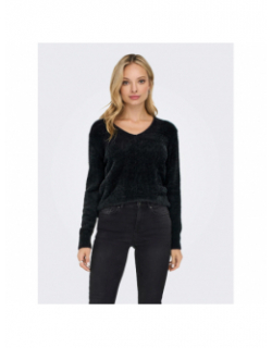 Pull col v ella piumo noir femme - Only