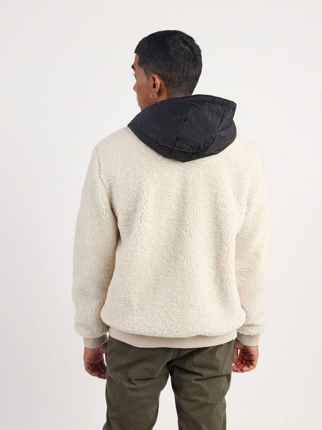 Blouson bi-matière sherpa noir blanc homme - Redskins