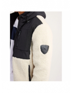 Blouson bi-matière sherpa noir blanc homme - Redskins