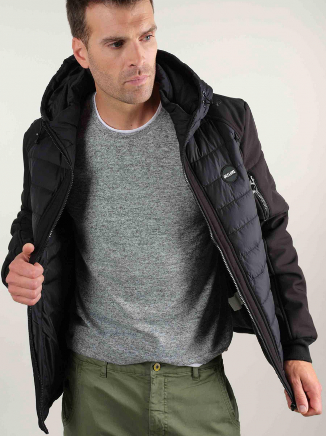 Blouson bi-matière sector noir homme - Deeluxe