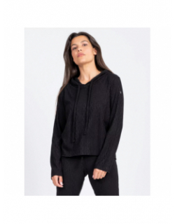 Pull à capuche maille jacquard dinhar noir femme - Sun Valley