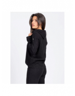 Pull à capuche maille jacquard dinhar noir femme - Sun Valley