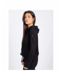 Pull à capuche maille jacquard dinhar noir femme - Sun Valley