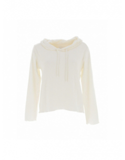 Pull à capuche maille jacquard dinhar blanc femme - Sun Valley