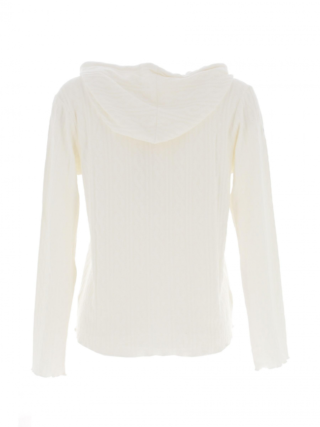 Pull à capuche maille jacquard dinhar blanc femme - Sun Valley