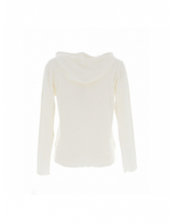 Pull à capuche maille jacquard dinhar blanc femme - Sun Valley