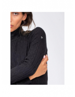 Pull fin en maille col montant davein noir femme - Sun Valley