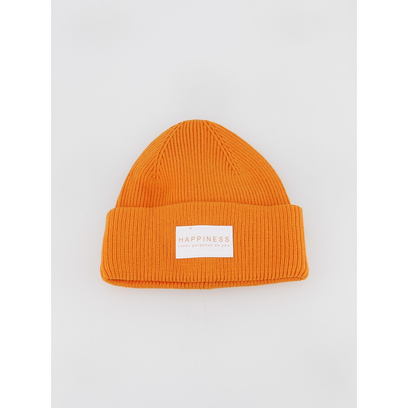 Bonnet alpha life rib orange femme - Only