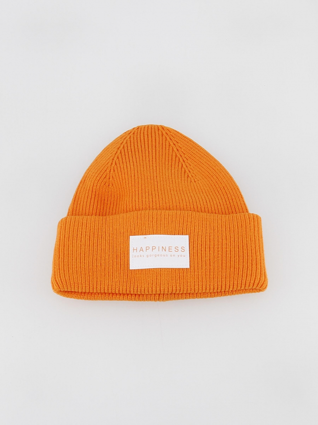 Bonnet alpha life rib orange femme - Only