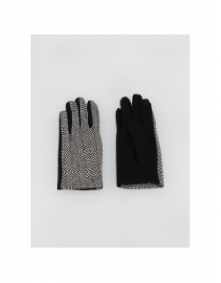 Gants tactiles en laine chevrons marion noir femme - Only