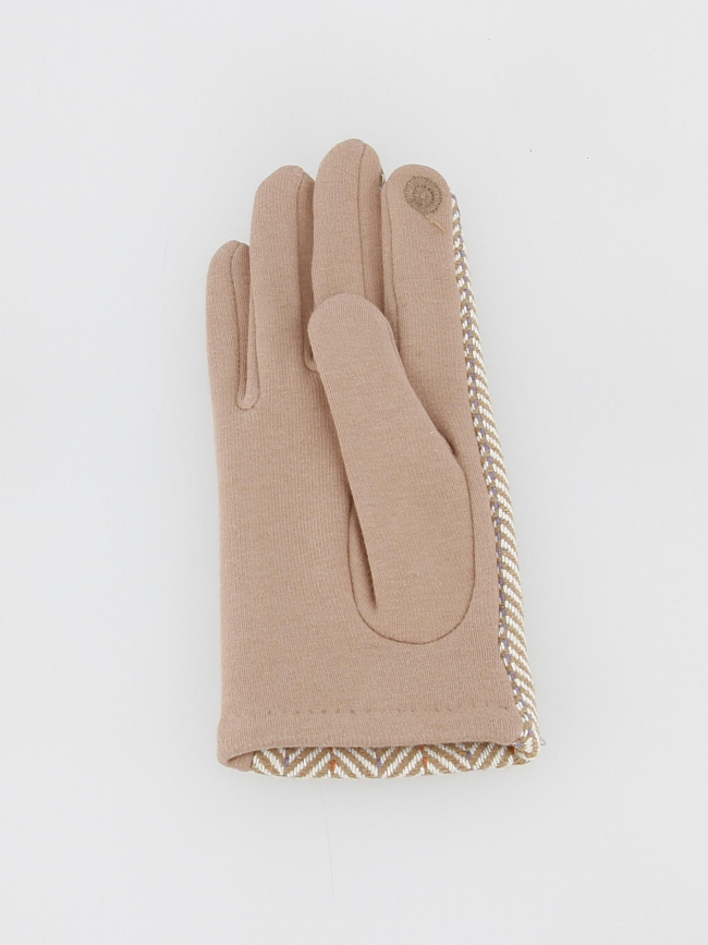 Gants tactiles laine chevrons marion beige femme - Only