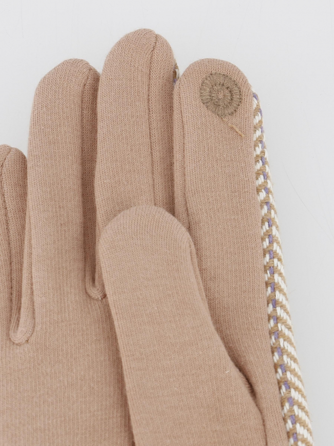 Gants tactiles laine chevrons marion beige femme - Only