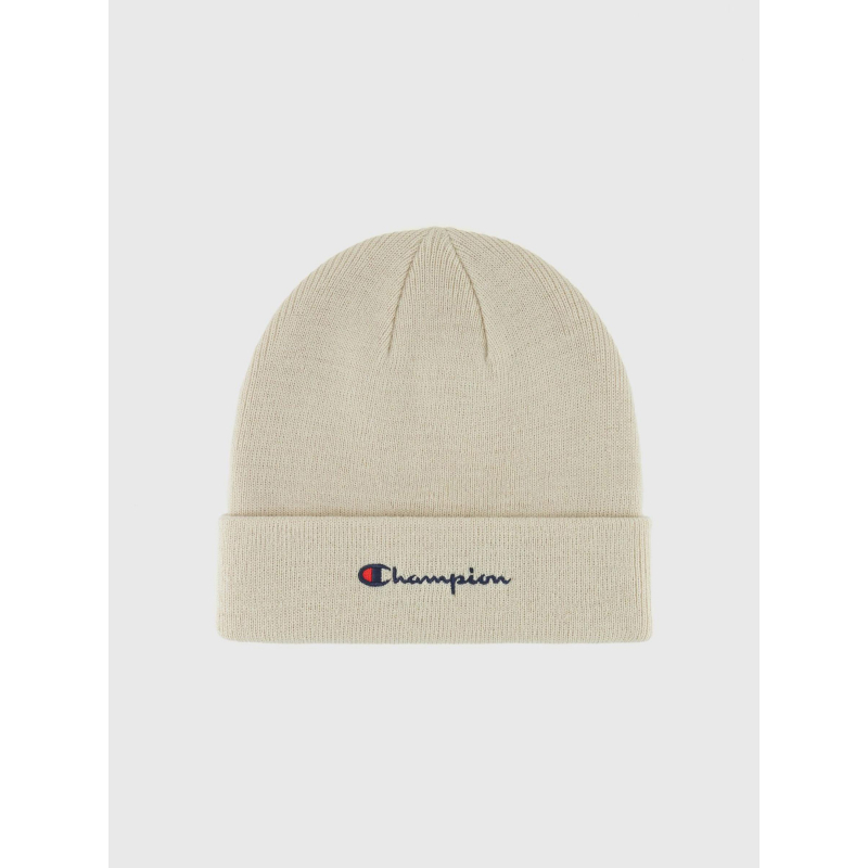 Bonnet uni logo brodé beige - Champion