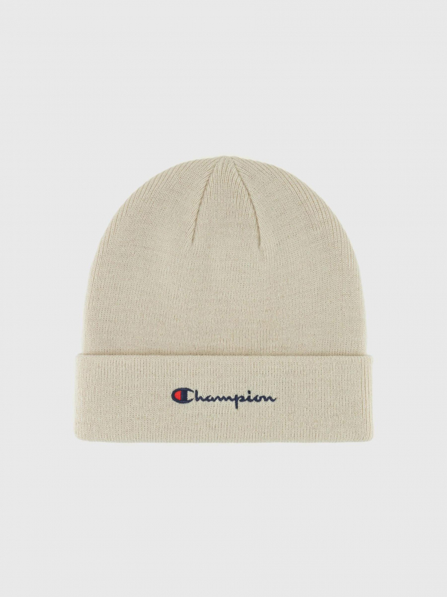 Bonnet uni logo brodé beige - Champion