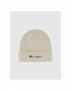 Bonnet uni logo brodé beige - Champion