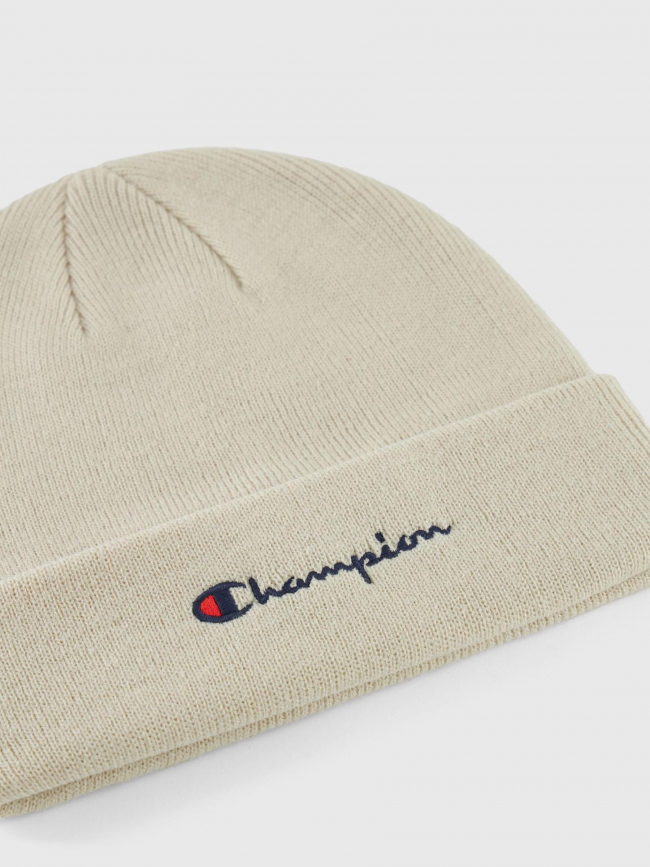 Bonnet uni logo brodé beige - Champion