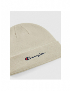 Bonnet uni logo brodé beige - Champion