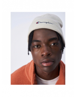 Bonnet uni logo brodé beige - Champion