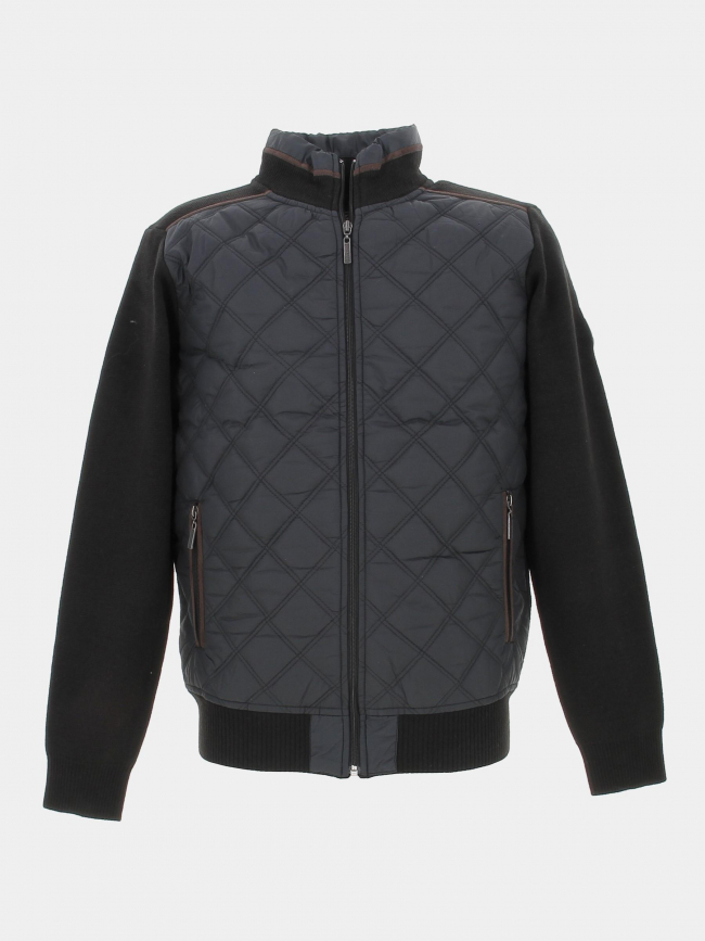 Veste pull bi-matière noir homme - Rms 26