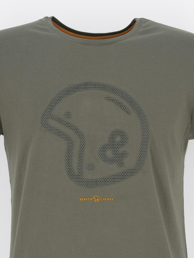 T-shirt legendary logo caoutchouc kaki homme - Benson & Cherry