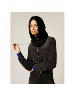 Cagoule cordon strass noir femme - Morgan