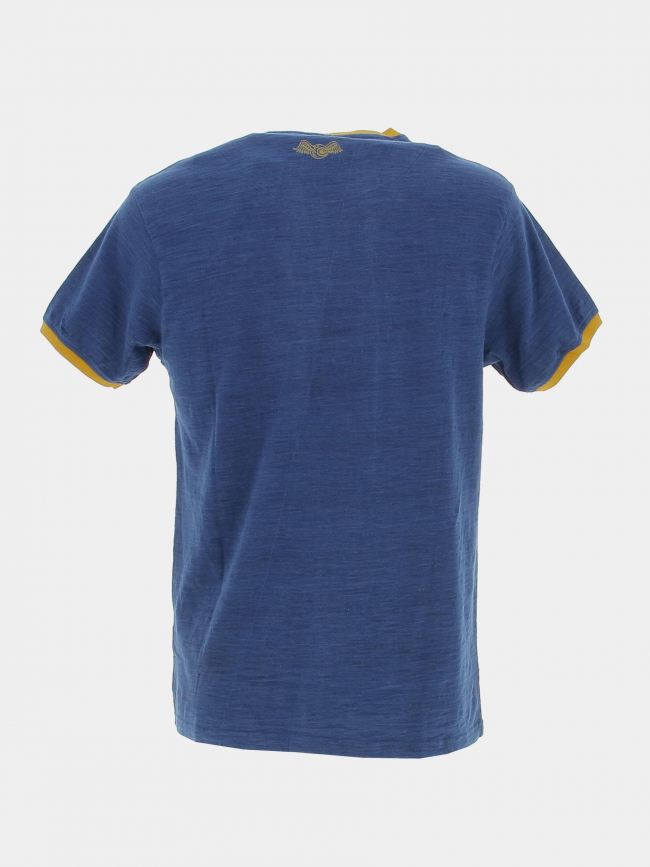 T-shirt vintage racer jaune bleu homme - Von Dutch