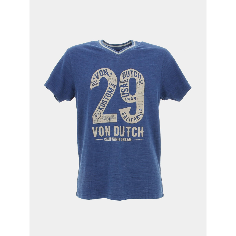 T-shirt col v 29 bleu marine homme - Von Dutch