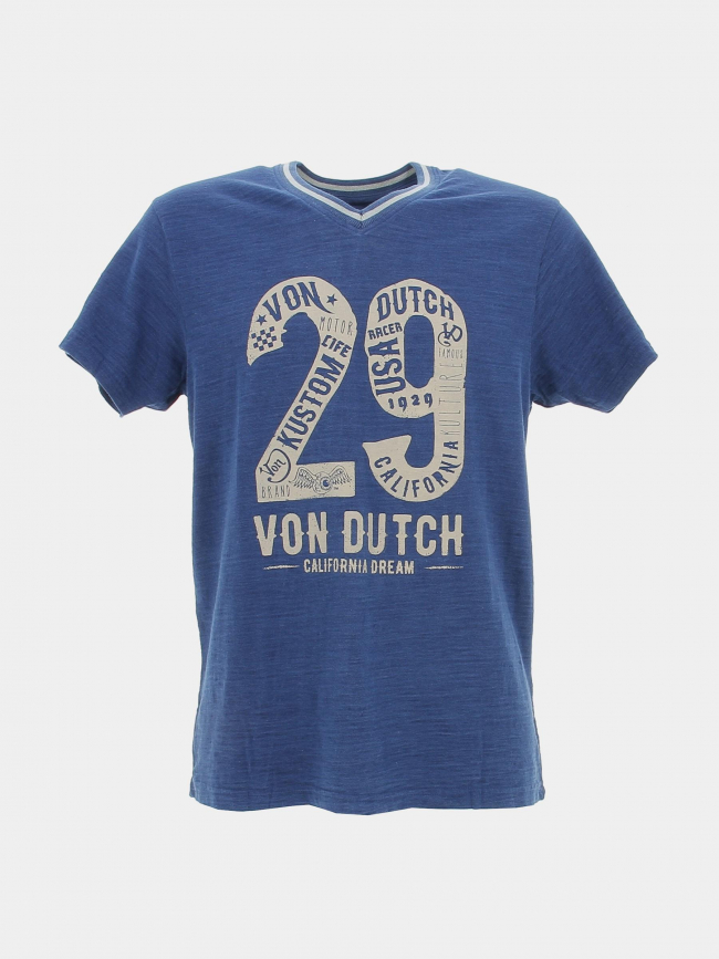 T-shirt col v 29 bleu marine homme - Von Dutch