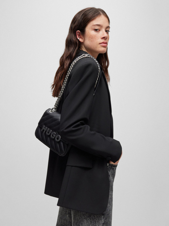 Sac bandoulière matelassé lizzie noir femme - Hugo
