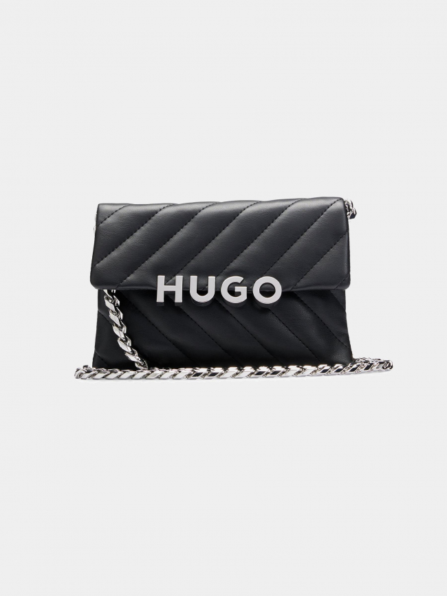 Sac bandoulière matelassé pochette lizzie noir femme - Hugo