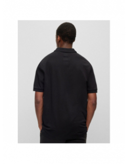 Polo uni logo embossé drouts noir homme - Hugo