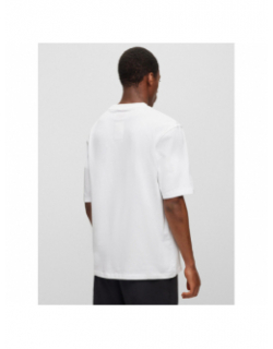 T-shirt uni logo embossé dleek blanc homme - Hugo