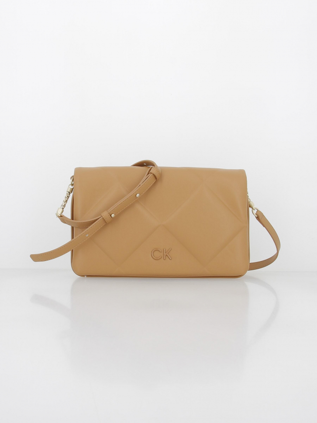 Sac bandoulière re-lock quilt marron femme - Calvin Klein