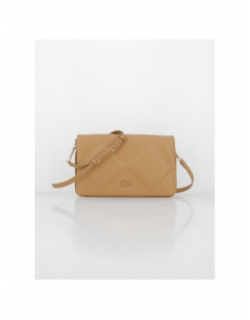 Sac bandoulière re-lock quilt marron femme - Calvin Klein