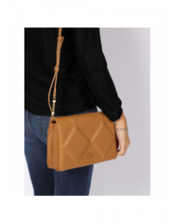Sac bandoulière re-lock quilt marron femme - Calvin Klein