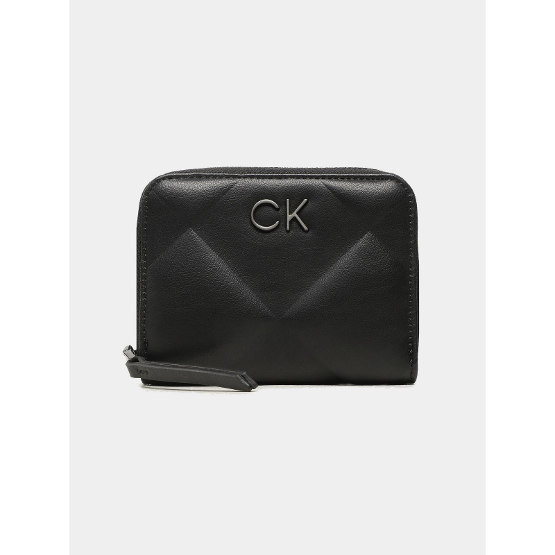 Porte-monnaie re-lock matelassé anti-rfid noir femme - Calvin Klein